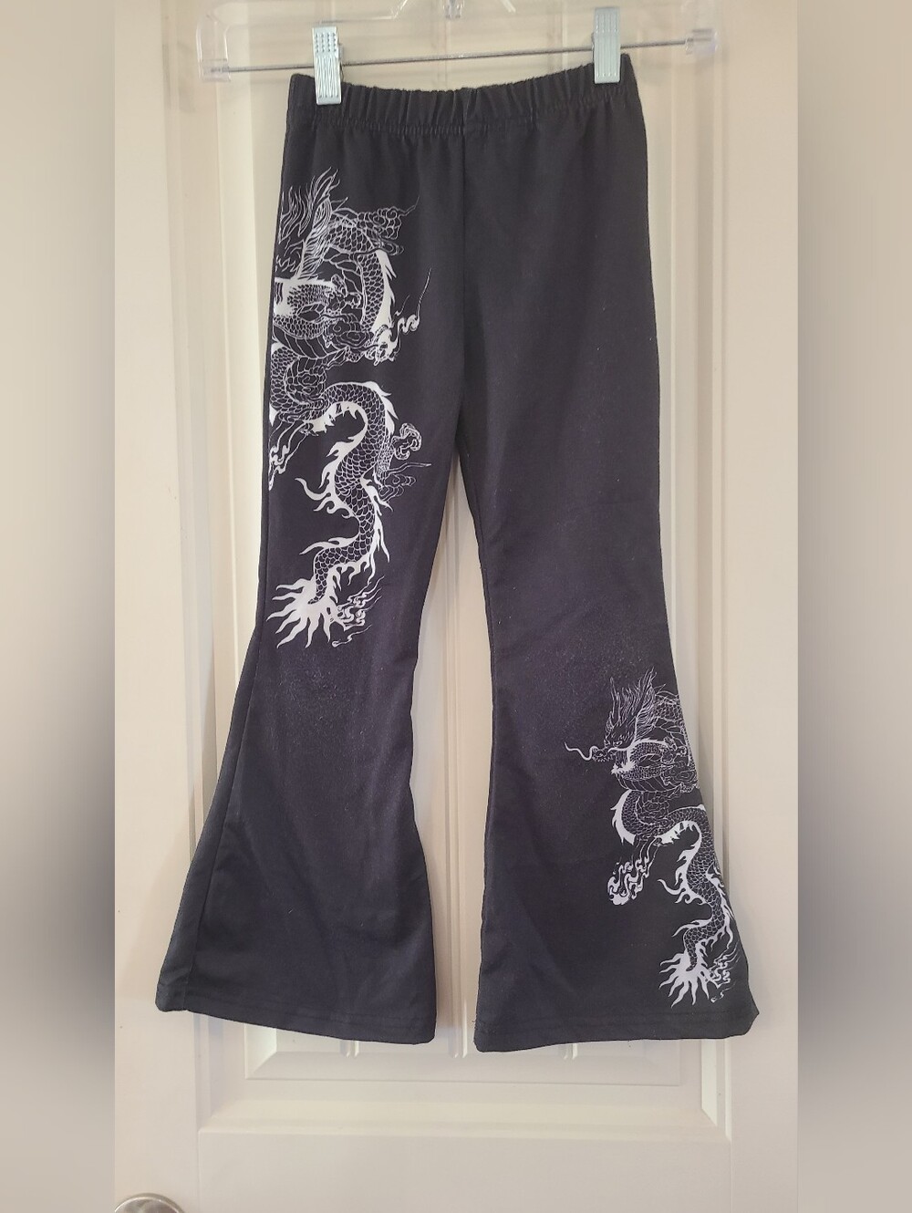 Black Dragon Graphic Flare Pants Size 6Y